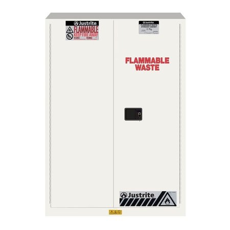 JUSTRITE Flammable Cabinet, 45 gal., White 8945253